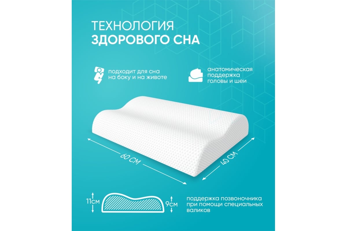 Анатомическая подушка Askona Memory Expert 50011304.00028 - выгодная ...