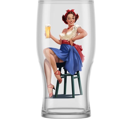 Набор бокалов Декостек Рin-up beer для пива 2шт, 500мл, арт. 304/2-Д ПС4668