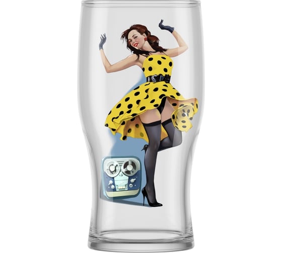 Набор бокалов Декостек Рin-up beer для пива 2шт, 500мл, арт. 304/2-Д ПС4668