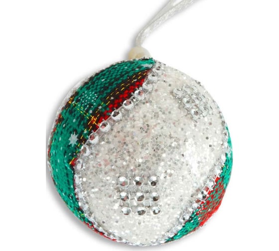 Новогодний шар Магия праздника christmas ornament, 8 см, пенопласт, текстиль, пластик NY18/032 1