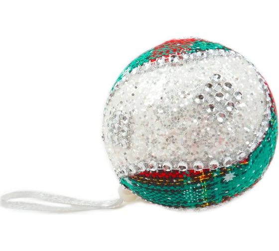 Новогодний шар Магия праздника christmas ornament, 8 см, пенопласт, текстиль, пластик NY18/032