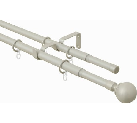 Телескопический металлический двухрядный карниз для штор Arttex 160/300 см, Шар, сталь А0000009339