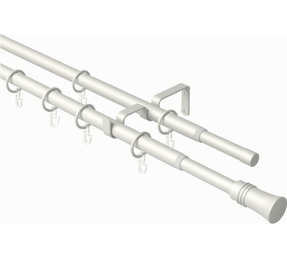 Телескопический металлический двухрядный карниз для штор Arttex 160/300 см, трапеция, жемчуг А0000032118 1