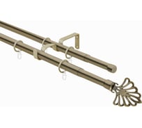 Телескопический металлический двухрядный карниз для штор Arttex 160/300 см, фейерверк, золото антик А0000032120