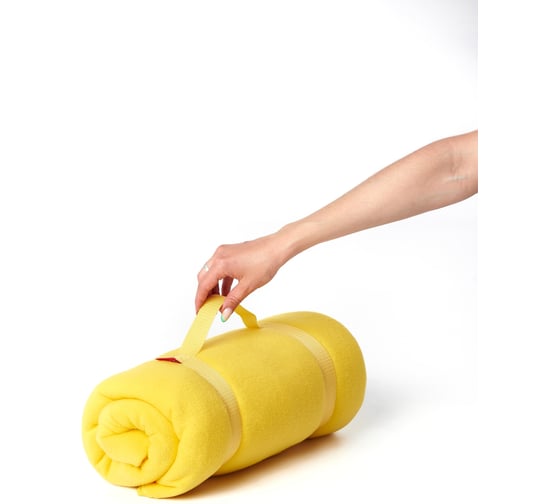 Плед Tplus 1500x1500 мм, флис, желтый T016709