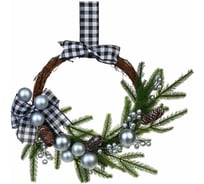 Рождественский венок Сноубум, 30 см, пластик, полиэстер 386-207