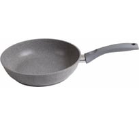 Сковорода Kukmara 220/60 мм, с ручкой, АП светлый мрамор смс227а