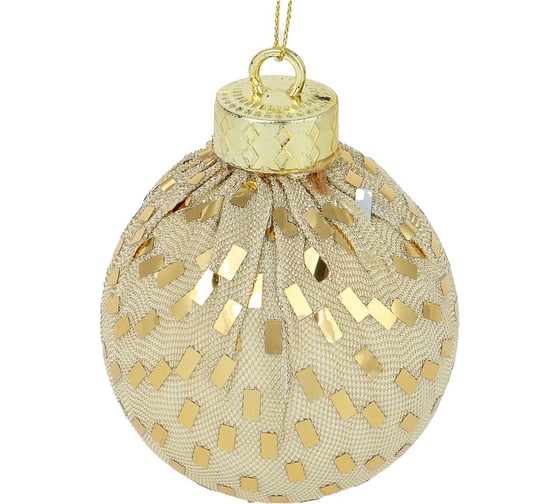 Подвеска шар Сноубум 8 см, золото, пенопласт/пластик 397-333 1