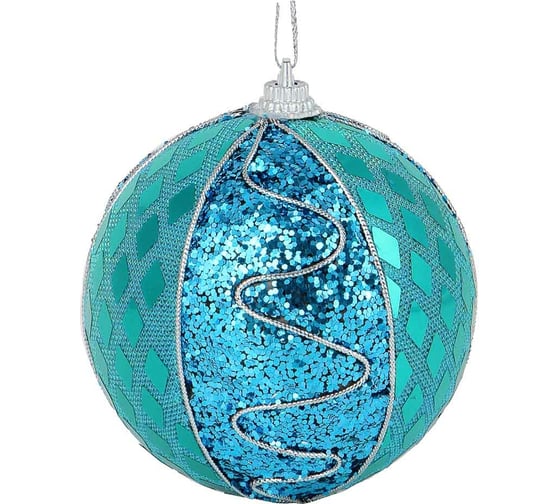 Подвеска шар Сноубум 8 см, синий, пенопласт/пластик 397-336 1