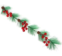 Хвойная гирлянда с шишками и ягодами Сноубум 40 см, пластик 386-177