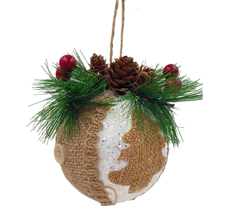 Елочное украшение Магия праздника Шар с ветками 13 см NY120