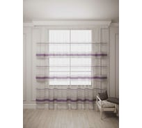 Тюль Костромской текстиль Сетка Полоса, ширина 250 см, высота 260 см, фиолетово-розовый 00-00000563