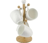 Набор кружек на бамбуковой подставке Nouvelle Naturel, 320 мл, 4 шт. 2630273