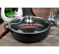 Жаровня Горница 28 см, с крышкой, антипригарное покрытие, черная ТБ11191