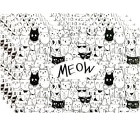 Набор сервировочных салфеток Nouvelle Meow плейсматов 4 шт, 43x28 см 4430408-Н4