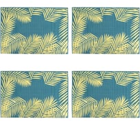 Набор сервировочных салфеток Nouvelle Папоротник бирюзовый плейсматов 4 шт, 45x30 см 9903339-1-Н4