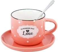 Чайная пара Nouvelle Sunshine day с ложкой, 180 мл 1760185-2
