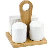 Набор для специй Nouvelle Naturel с салфетницей, на бамбуковой подставке 2630288