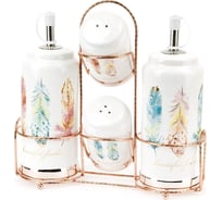 Набор для специй Nouvelle Перья с бутылками для масла и уксуса 1750175