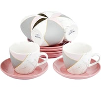 Чайный набор Nouvelle Мрамор розовый 12 предметов, на 6 персон, 240 мл 2410070