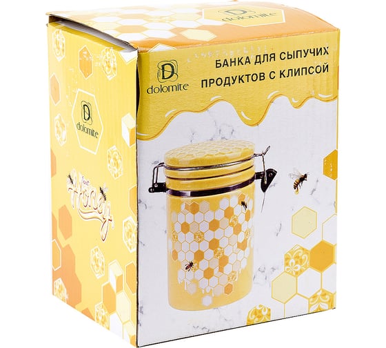 Банка для сыпучих продуктов Dolomite Honey с клипсой 800 мл L2520966