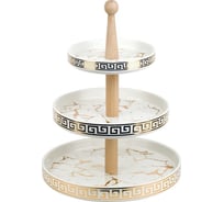 Блюдо-этажерка, фруктовница Nouvelle Белый мрамор, 32,5 см, 3 яруса 1180047