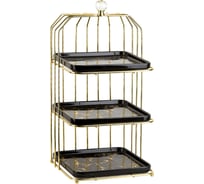 Блюдо-этажерка, фруктовница Nouvelle Черный мрамор, 46 см, 3 яруса 1180058