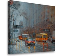 Постер Студия фотообоев Дождливый город 50x50 2326605