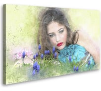 Постер Студия фотообоев Девушка и мускари 80x50 2227896