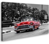 Постер Студия фотообоев Красная ретро машина 75x120 2428894