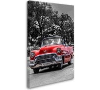 Постер Студия фотообоев Красная ретро машина 80x50 2228894
