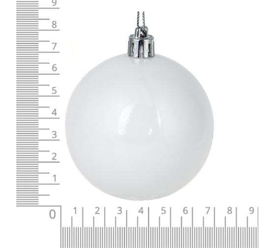 Набор шаров Сноубум 6 шт., 7 см, пластик, белый 372-477