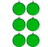 Набор шаров Сноубум 6 шт., 7 см, пластик, зеленый 372-476