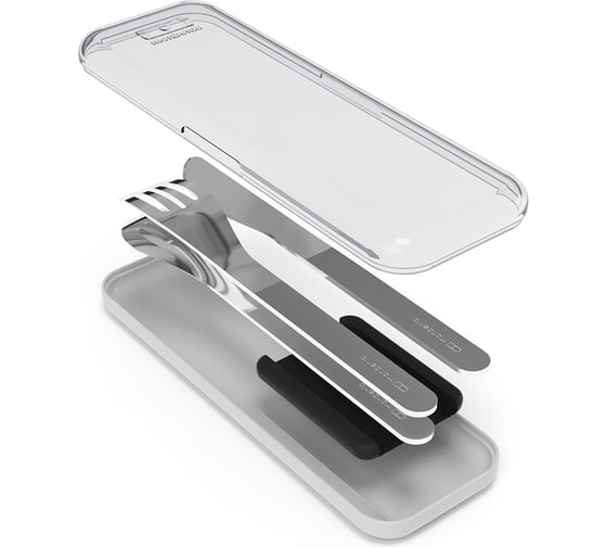 Набор из 3 столовых приборов в футляре Monbento MB Slim Box черный 50300002