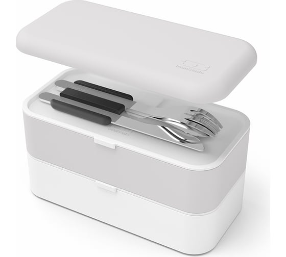 Набор из 3 столовых приборов в футляре Monbento MB Slim Box черный 50300002