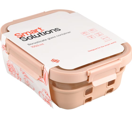 Контейнер для запекания, хранения и переноски продуктов Smart Solutions в чехле 1050 мл, бежевый ID1050RC_480C