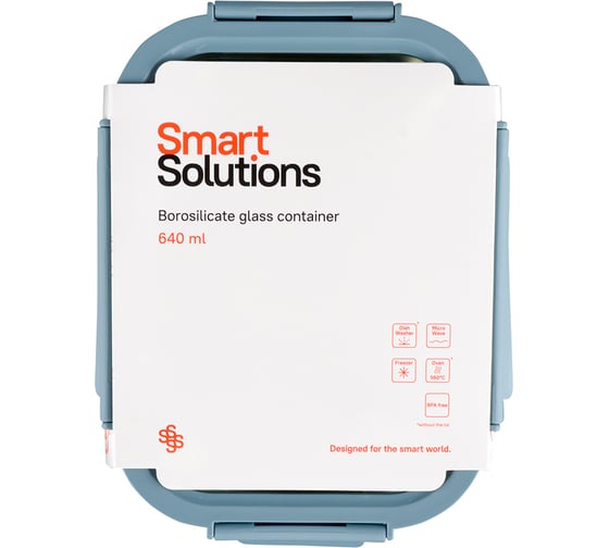 Контейнер для запекания, хранения и переноски продуктов Smart Solutions в чехле 640 мл, синий ID640RC_5415C