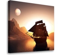 Постер Студия фотообоев Одинокий корабль, 50x50 см 2330213