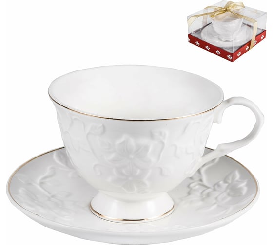 Чайный набор Balsford NEW BONE CHINA (2) чашка 220 мл + блюдце, подарочная упаковка PVC 101-30021