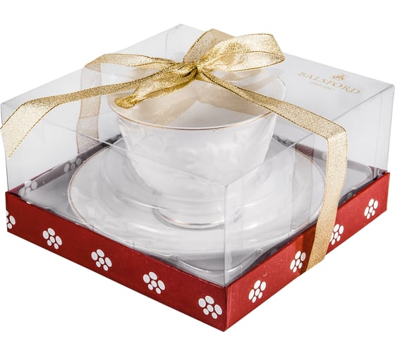 Чайный набор Balsford NEW BONE CHINA (2) чашка 220 мл + блюдце, подарочная упаковка PVC 101-30021