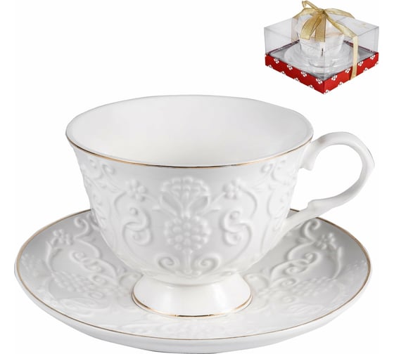 Чайный набор Balsford NEW BONE CHINA (2) чашка 220 мл + блюдце, подарочная упаковка PVC 101-30022
