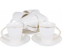Кофейный набор Balsford NEW BONE CHINA (12) 6 чашек 90 мл + 6 блюдец, подарочная упаковка 101-01036