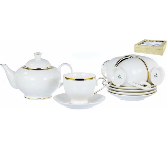 Чайный набор Balsford NEW BONE CHINA (13) 6 чашек 250 мл + 6 блюдец + чайник 750 мл, подарочная упаковка 101-01023