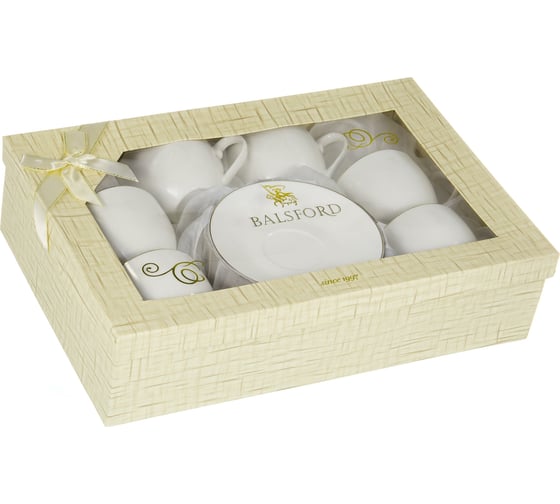 Чайный набор Balsford NEW BONE CHINA (12) 6 чашек 220 мл + 6 блюдец, подарочная упаковка 101-01002