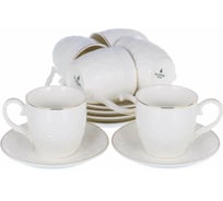 Кофейный набор Balsford NEW BONE CHINA (12) 6 чашек 100 мл + 6 блюдец, подарочная упаковка 101-01008