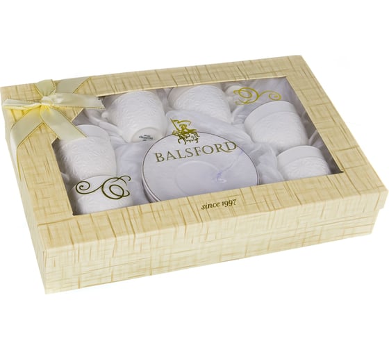 Кофейный набор Balsford NEW BONE CHINA (12) 6 чашек 100 мл + 6 блюдец, подарочная упаковка 101-01008