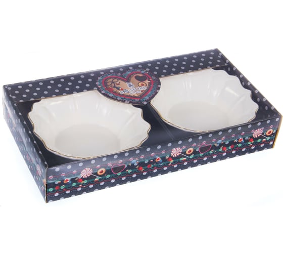 Набор из двух фигурных салатников Balsford NEW BONE CHINA диаметр 160 мм, цветная упаковка 101-01042