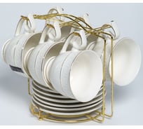 Чайный набор Balsford (12) 6 чашек 250 мл + 6 блюдец на металлическом стенде, подарочная упаковка 101-01080