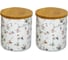 Набор из двух банок для сыпучих продуктов Balsford NEW BONE CHINA 1350 мл с бамбуковыми крышками, цветная упаковка 178-43062 1