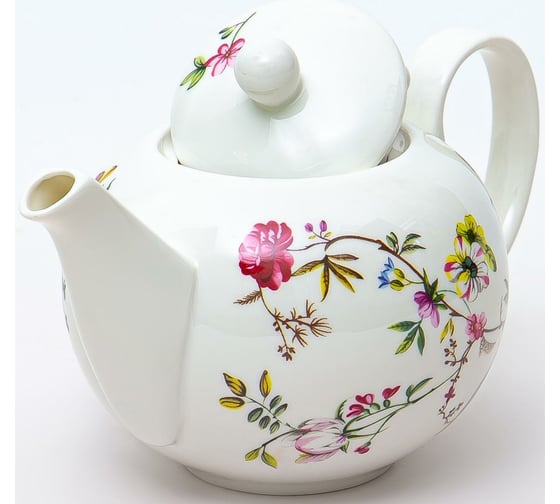 Чайник Balsford NEW BONE CHINA 600 мл, цветочный орнамент, цветная упаковка 104-03097
